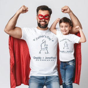 T-shirt Fête des pères, Père portant son fils sur les épau