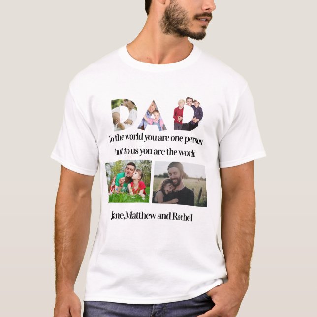 T-shirt Fête des pères personnalisée 5 Collage photo (Devant)