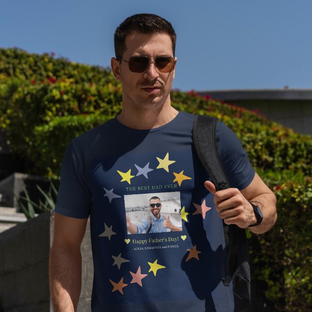 T-shirt Fête des pères personnalisée photo meilleur père j (Créateur téléchargé)