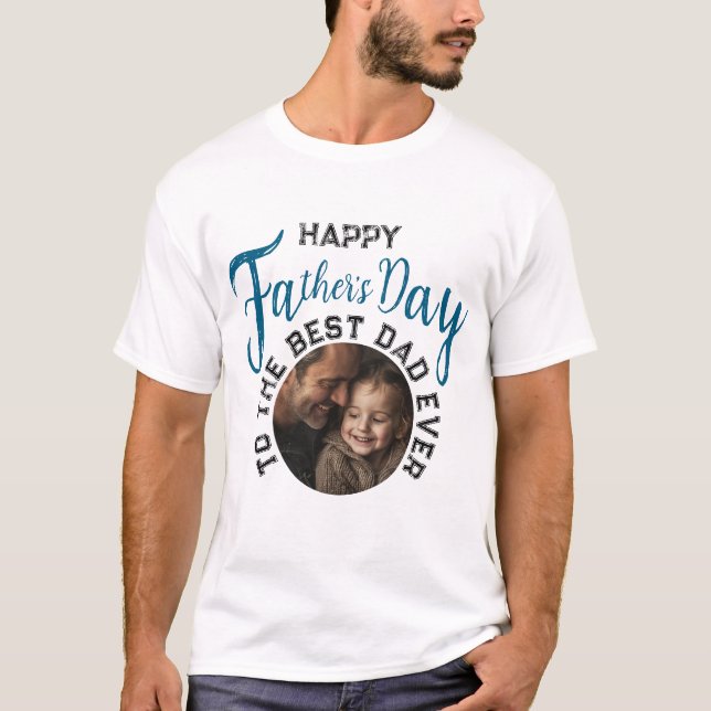 T-shirt Fête des pères photo personnalisée - Cadeau pour p (Devant)