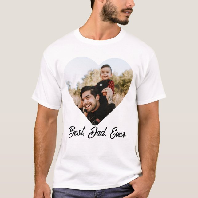 T-shirt Fête des pères photo personnalisée Meilleur Papa J (Devant)
