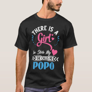 T-shirt Fête des pères Popo Elle M'A Volé Le Coeur