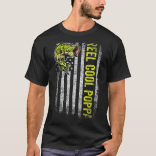 T-shirt Fête des pères Reel Cool Papa Fish American Drapea