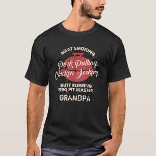 T-shirt Fête des pères Viande Fumer BBQ Pit Master Grandpa