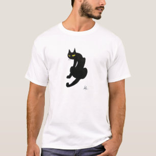 T-SHIRT FÊTE D'HALLOWEEN CHAT NOIR