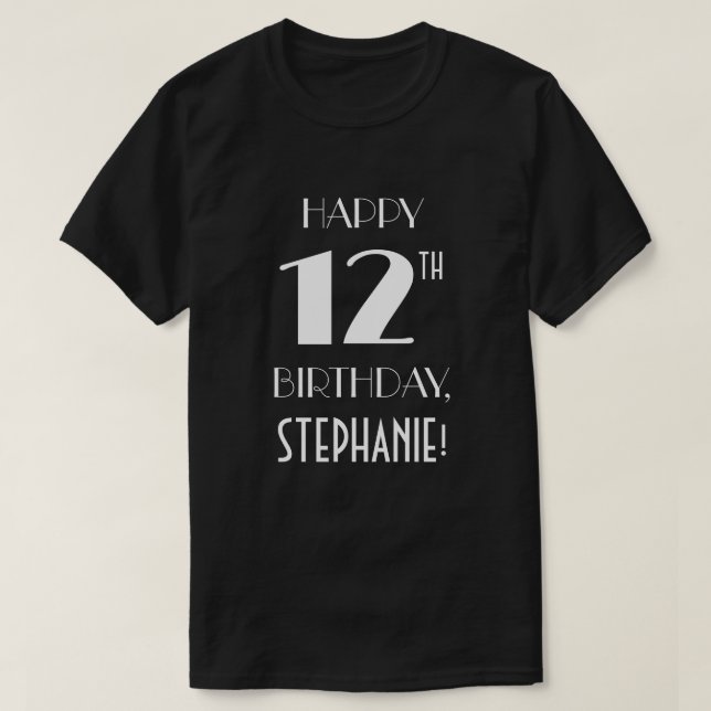 T-shirt Fête du 12e anniversaire - Soirée Art Déco inspiré (Design devant)