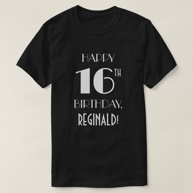 T-shirt Fête du 16e anniversaire - Soirée Art Déco inspiré (Design devant)