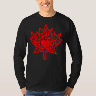 T-shirt Fête du Canada Feuille d'érable de coeur canadienn