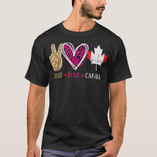 T-shirt Fête du Canada Peace Love Canada Femmes Hommes Can