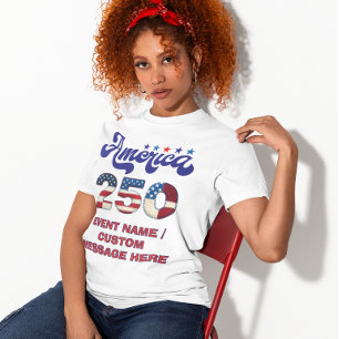 T-shirt Fête du défilé personnalisé USA 250e anniversaire