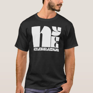 T-shirt Fête du Nouvel An en typographie rétro noir et bla