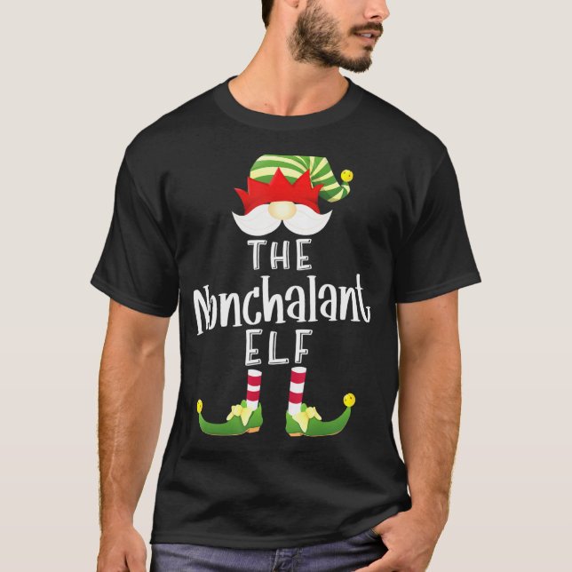 T-shirt Fête du pyjama de Noël du groupe Elf nonchalant (Devant)