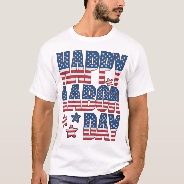 T-shirt Fête du travail du drapeau américain (Devant)