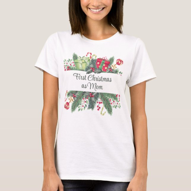 T-shirt Fête Festive Personnalisée Premier Noël (Devant)