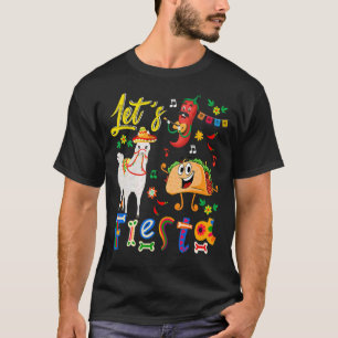 T-shirt Fête Mexicaine Llama Avec Sombrero Taco Chili Sing