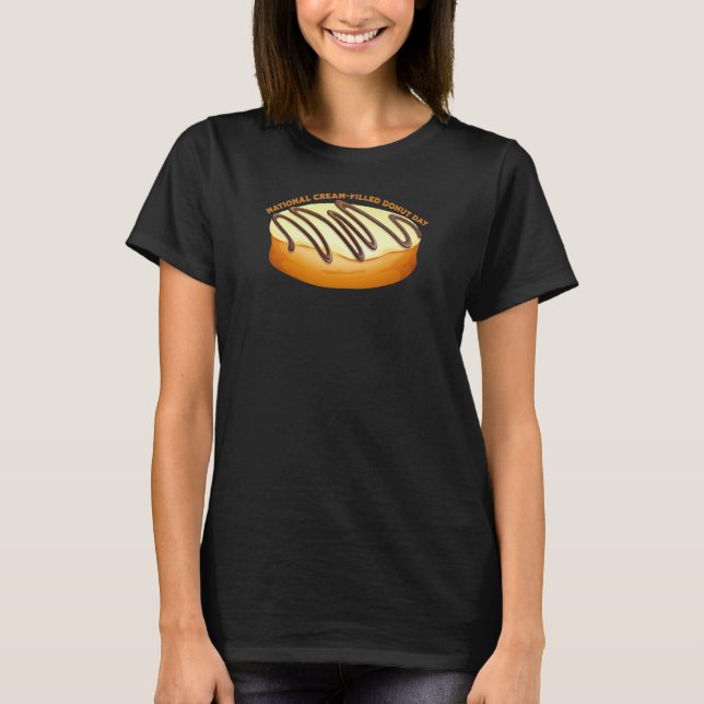 T-shirt Fête nationale des beignes remplis de crème (Devant)