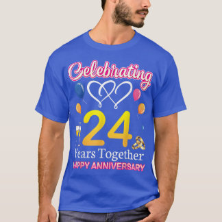 T-shirt Fêter 24 ans ensemble Bonne Mariage Annive