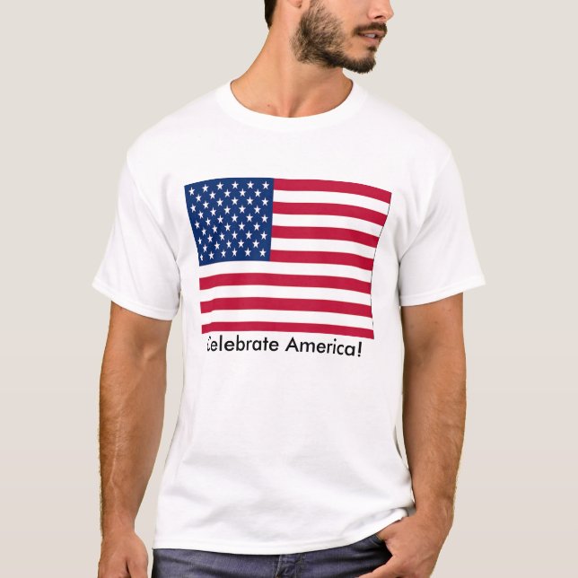 T-shirt Fêter le drapeau américain (Devant)