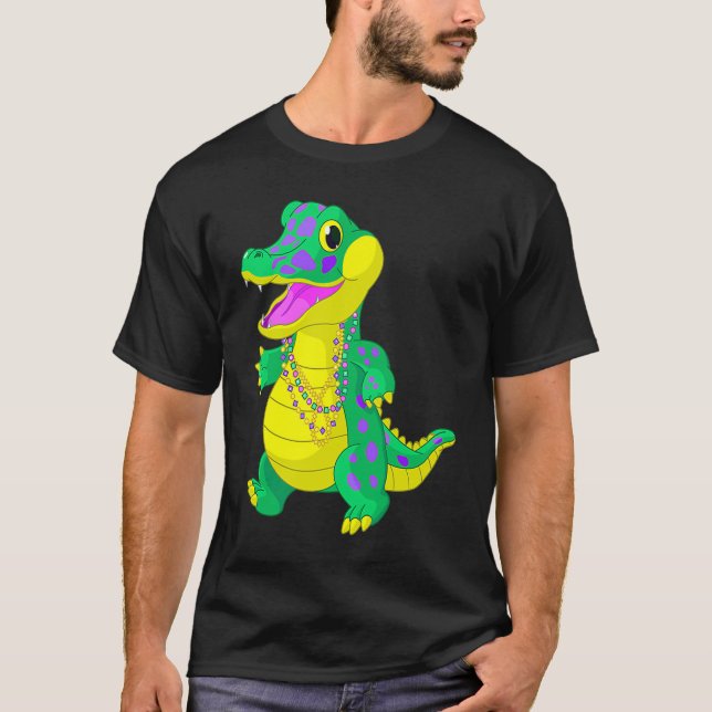T-shirt Fêter Madri Gras Alligator perles Festival Hommes (Devant)