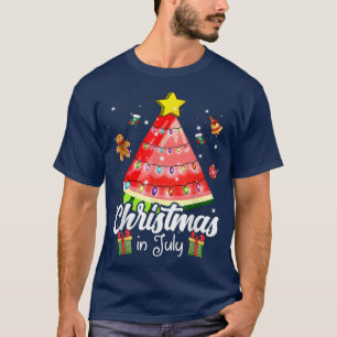 T-shirt Fêter Noël En Juillet Avec Le Christ de la pastèqu