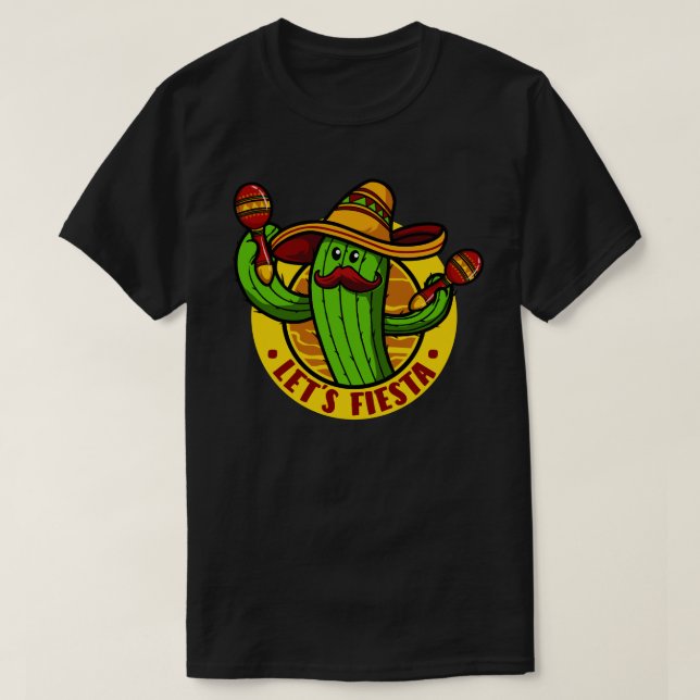 T-shirt Fêtons Cactus avec Sombrero Cinco de mayo (Design devant)