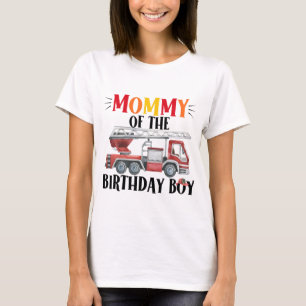 T-shirt Feu Camion Maman Du Garçon D'Anniversaire