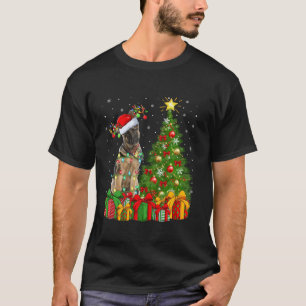T-shirt Feu d'arbre de Noël Chapeau berger allemand Chien 