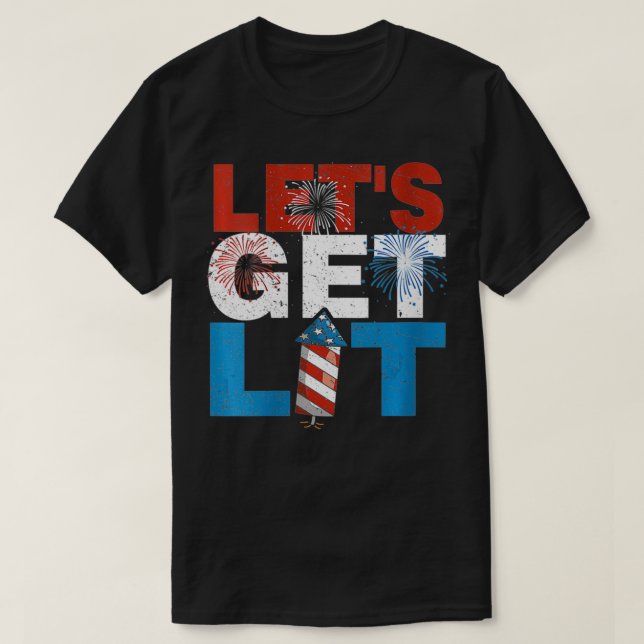 T-shirt Feu d'artifice amusant pour les femmes 4 juillet U (Design devant)