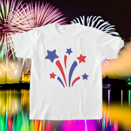 T-shirt Feu d'artifice des étoiles mignonnes Vacances Juil