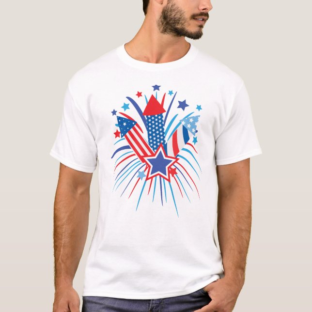 T-shirt Feu d'artifice du 4 juillet (Devant)