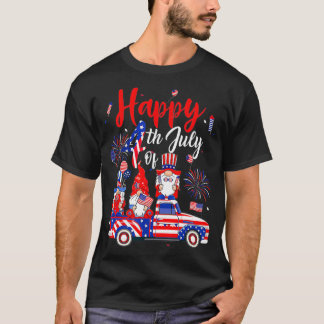 T-shirt Feu d'artifice du drapeau américain Trois 4 juille