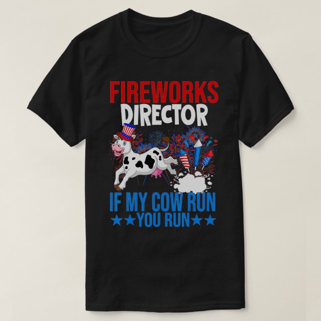 T-shirt Feu d'artifice Happy 4 juillet drapeau américain (Design devant)