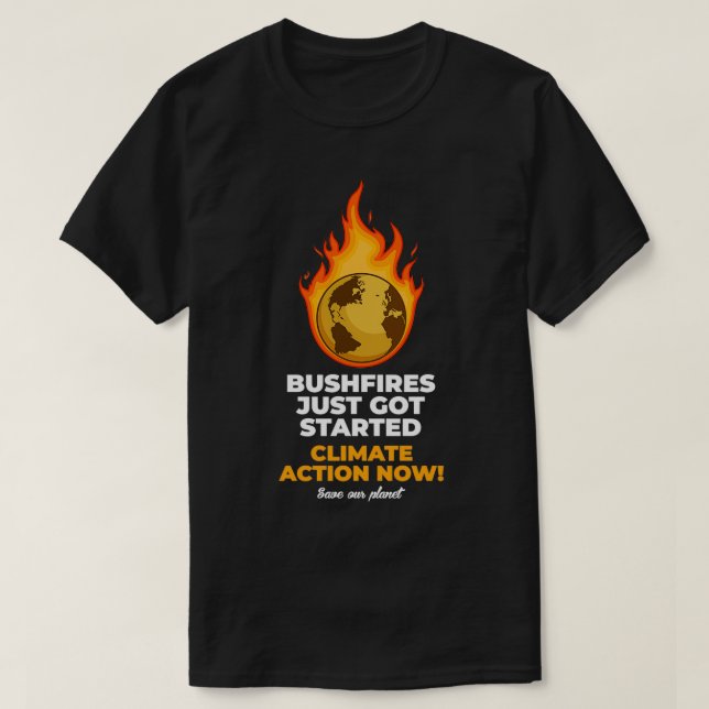 T-shirt Feu de brousse Action climatique maintenant (Design devant)
