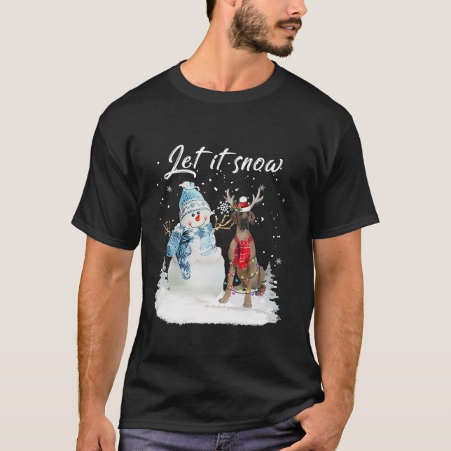 T-shirt Feu Grand Danse Père Noël Chien Noël Snowman Noël  (Devant)