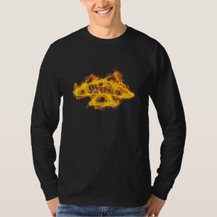 T-shirt Feu Paillette Liquide Vent Flames Hang Glider Gli