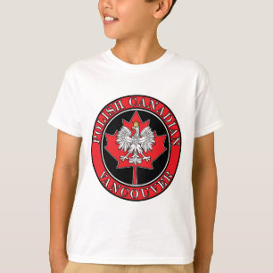 T-shirt Feuille canadienne polonaise ronde de Vancouver