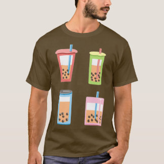 T-shirt Feuille d'autocollant pour ensemble de thé au lait