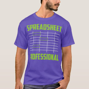 T-shirt Feuille de calcul Tableau de travail professionnel