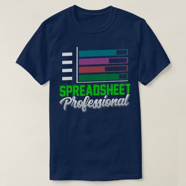 T-shirt Feuille de calcul Travail comptable de table profe (Design devant)