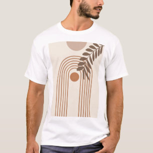 T-shirt Feuille de palmier arc-en-ciel Soleil, Art géométr