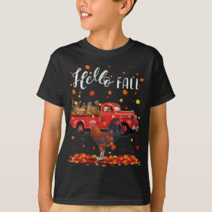 T-shirt Feuille de poulet de l'érable Automne Camion rouge