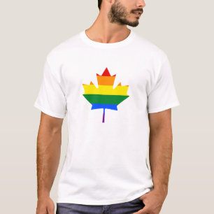 T-shirt feuille d'érable à l'arc-en-ciel