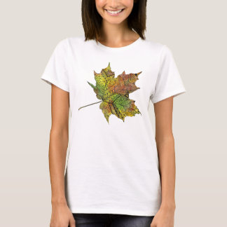 T-shirt Feuille d'érable Artsy illustrée par main