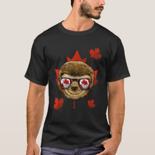 T-shirt Feuille d'érable canadienne drapeau Lazy Sl