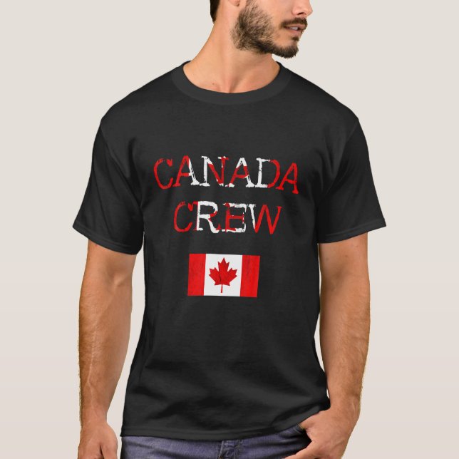 T-shirt Feuille d'érable de l'équipage du Canada Drapeau c (Devant)