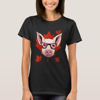 T-shirt Feuille d'érable de porc canadien Drapeau du Canad