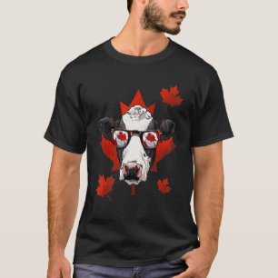 T-shirt Feuille d'érable de vache canadienne Drapeau du Ca
