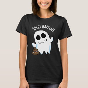 T-shirt Feuille se passe drôle Fantôme Pun Fantôme foncé B