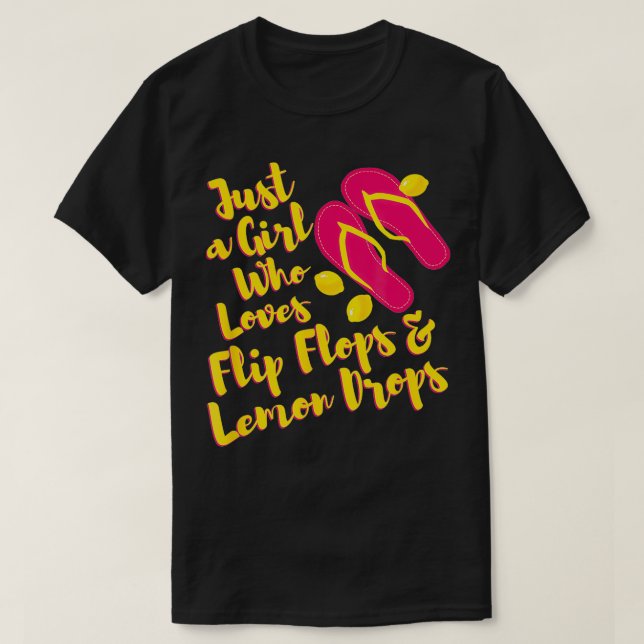 T-shirt Feuilles à tongs et gouttes de citron Palmiers d'é (Design devant)