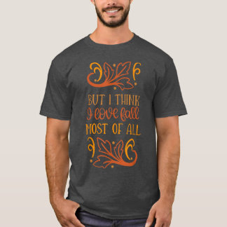 T-shirt Feuilles Arbre d'automne Orange Feuilles de automn